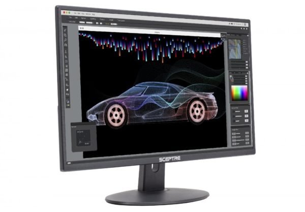 Sceptre E248W-19203R 24" Ultra Thin 75Hz 1080p LED Monitor 2X HDMI VGA Build-in Speakers, Metallic Black 2018 - Image 2