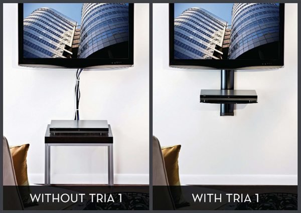 Omnimount Tria 1 B 1-Shelf Wall Furniture - Black/Dark Glass - Image 4