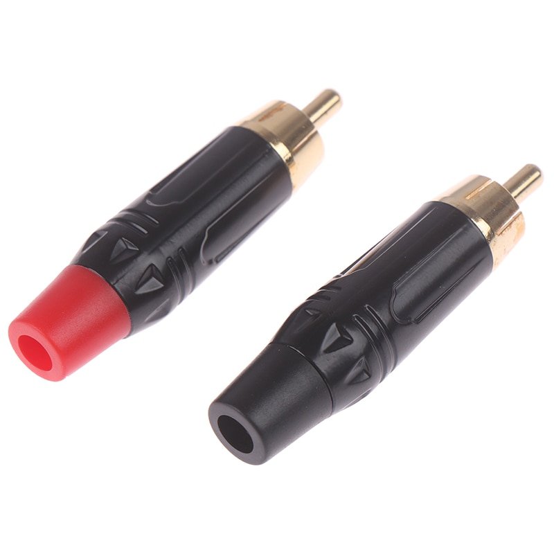 Hot New 4mm Copper RCA Plug Terminals Gold Plated Plug Audio Video Adapter Connectors 1Pair
