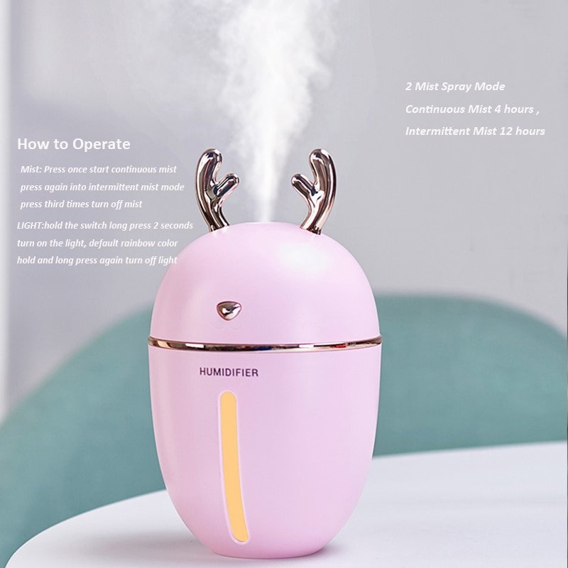 450ML Air Humidifier USB Aroma Essential Oil Diffuser For Home Office Aromatherapy Humidificador Difusor With nightLight Lamp - Image 2
