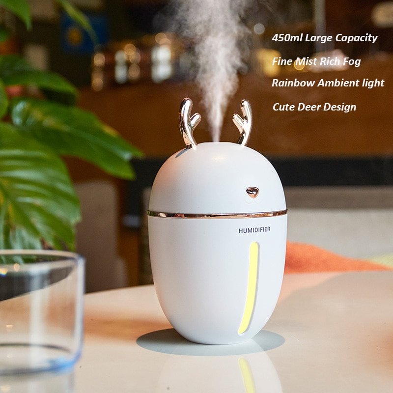 450ML Air Humidifier USB Aroma Essential Oil Diffuser For Home Office Aromatherapy Humidificador Difusor With nightLight Lamp - Image 3