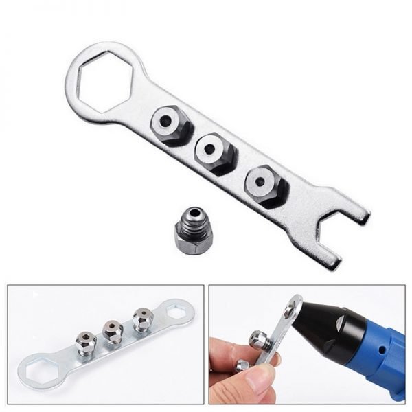 7Pcs/Set Electric Riveter Nut Gun Riveting Tool Cordless Riveting Drill Adaptor Insert Nut Tool with Wrench&Nuts 2.4- 4.8 mm - Image 3