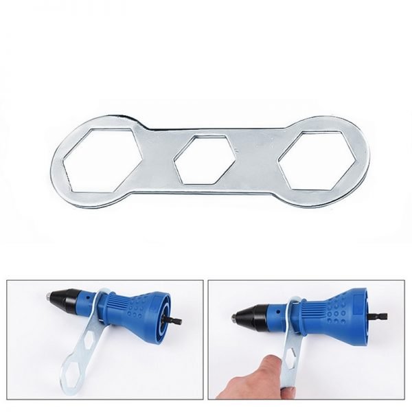 7Pcs/Set Electric Riveter Nut Gun Riveting Tool Cordless Riveting Drill Adaptor Insert Nut Tool with Wrench&Nuts 2.4- 4.8 mm - Image 4