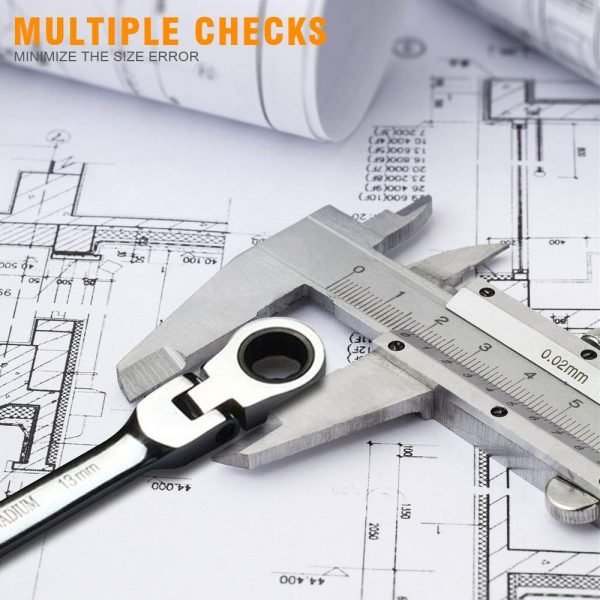 Flexible Pivoting Head Ratchet Combination Spanner Wrench Garage Metric hand Tool 6mm-12mm For auto and Home Repair - Image 6