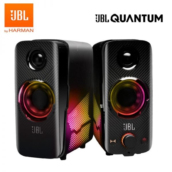 JBL QUANTUM DUO PC Gaming Bluetooth Speakers Noise Cancellation Surround Sound with Colorful Light for PC/Mac/Nintendo Switch