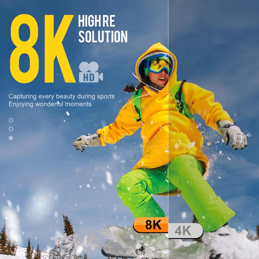 Yarber 8K Action Camera 20MP HD 40M Waterproof WIFI Action Camera 4K 60fps APP Remote Control Bicycle Helmet Sports Video Cam - Image 3