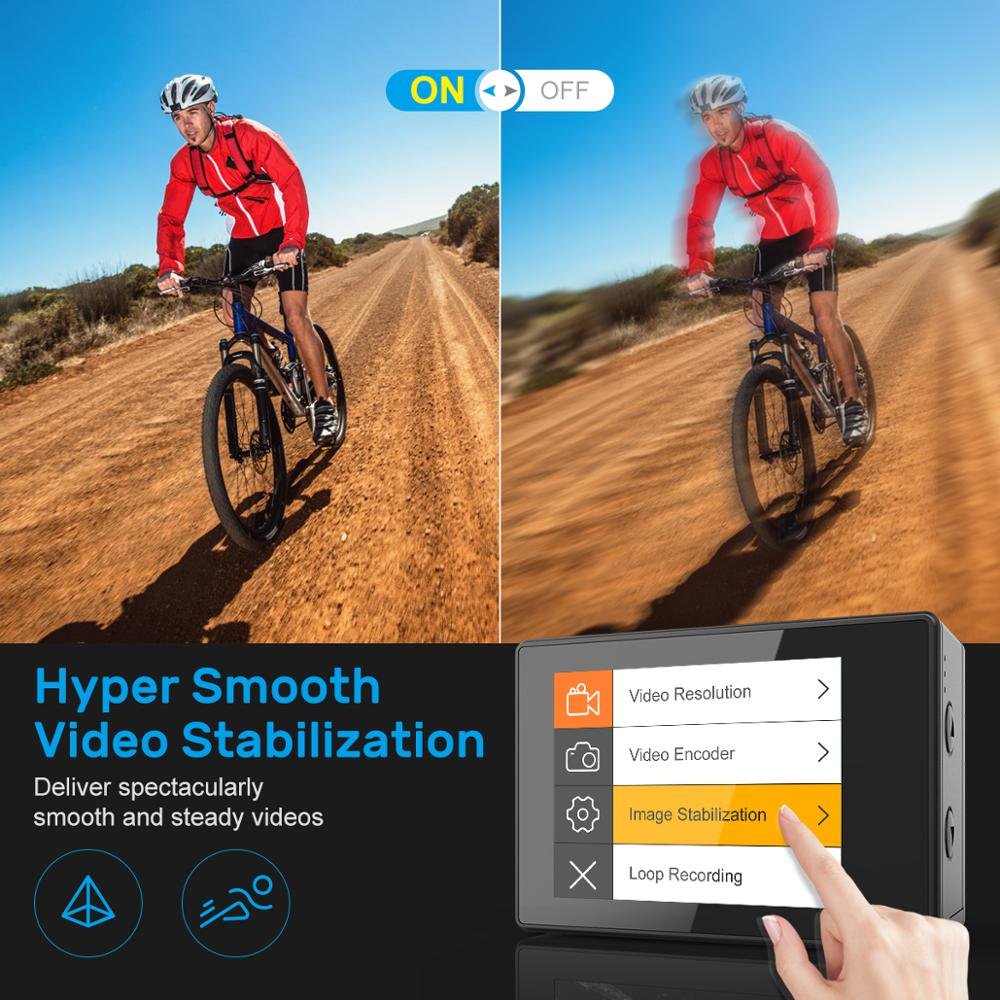 Yarber 8K Action Camera 20MP HD 40M Waterproof WIFI Action Camera 4K 60fps APP Remote Control Bicycle Helmet Sports Video Cam - Image 4