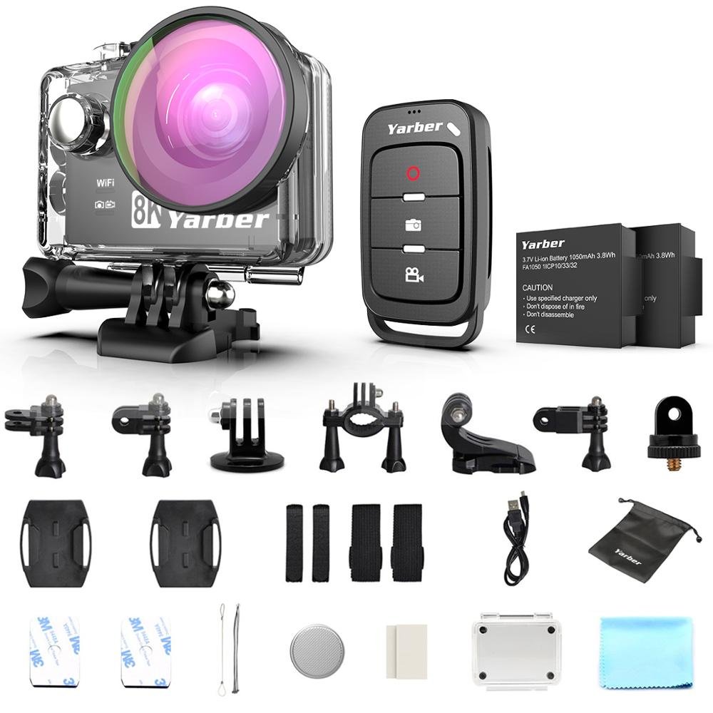 Yarber 8K Action Camera 20MP HD 40M Waterproof WIFI Action Camera 4K 60fps APP Remote Control Bicycle Helmet Sports Video Cam - Image 6