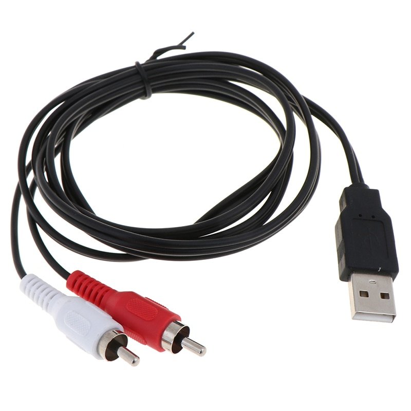 High Quality Dual RCA Male To USB Male A Composite Adapter Audio Video Data Extension Cable 1pc