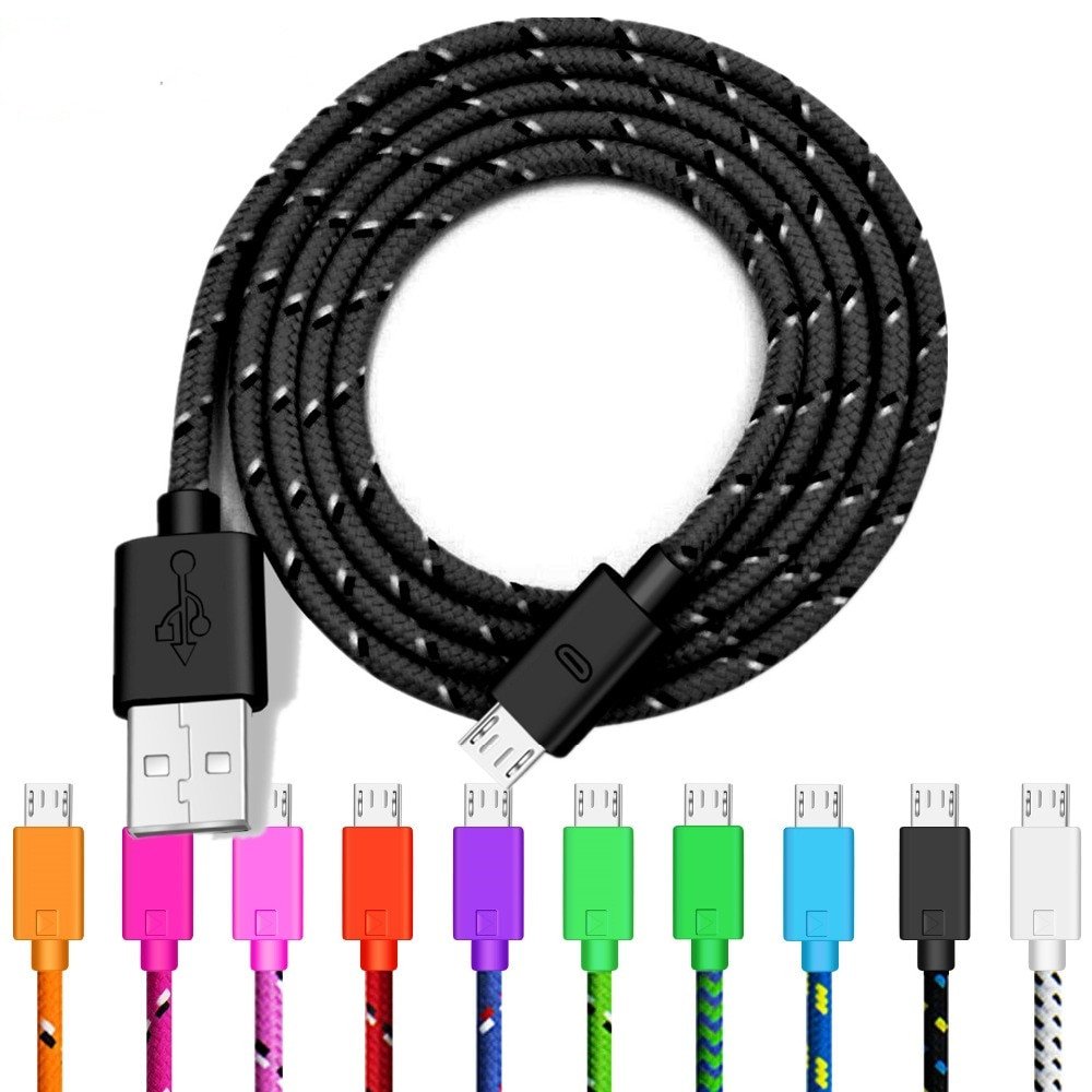 Nylon Braided Micro USB Cable 1M 2M 3M Fast Charging Data Sync USB Charger Cable For Samsung Xiaomi Tablets Mobile Phone Cables (6)
