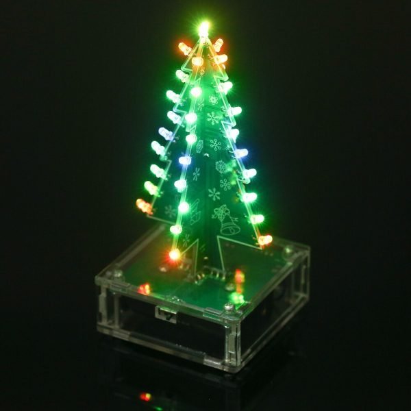 DIY Christmas Tree with Music Colorful Easy Making LED Light Acrylic New Year 2021 Decorations Electronic Learning Kit Module - Image 3
