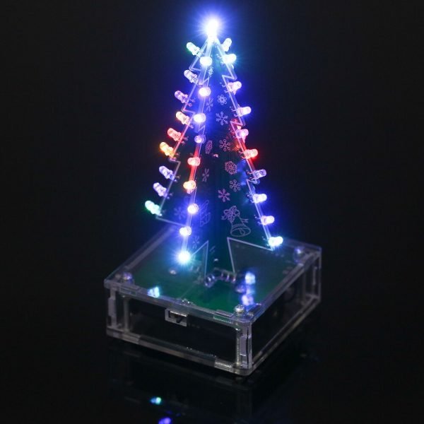 DIY Christmas Tree with Music Colorful Easy Making LED Light Acrylic New Year 2021 Decorations Electronic Learning Kit Module - Image 4