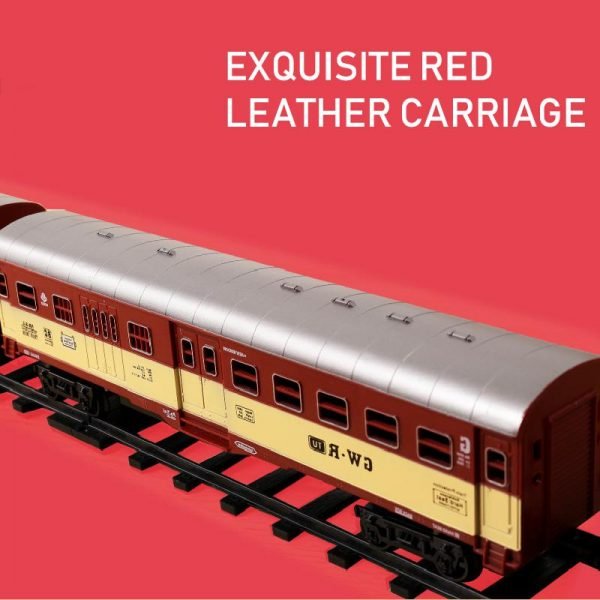 Electric Light Retro Train Toy Set Ornaments With Railway Electric Track Classical Set Toys Children New Year Christmas Gifts - Image 4