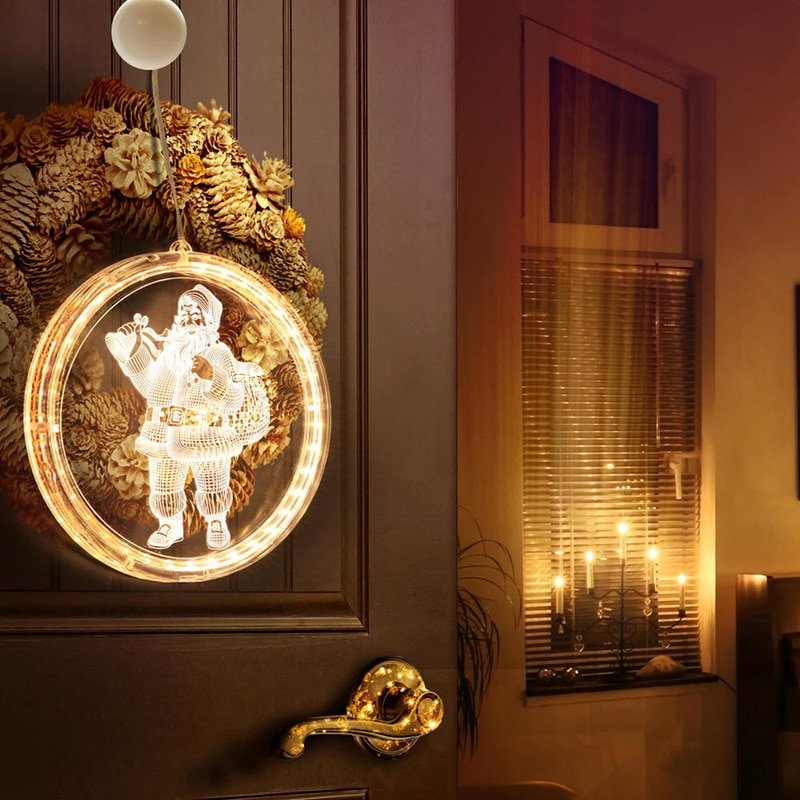 LED String Lamp Single 3D Hanging Lamp Home Decor Modeling Holiday Layout Window Christmas Light For Living Room Indoor Lighting