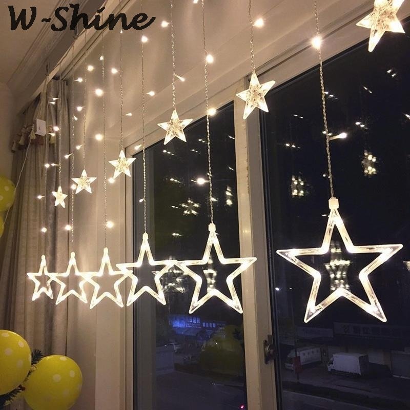 LED String Lights Pentagram Star Curtain Lights Fairy Wedding Birthday Christmas Lighting Indoor Decoration Light 220V IP44 - Image 2