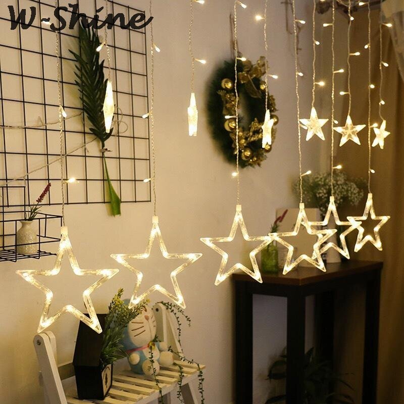 LED String Lights Pentagram Star Curtain Lights Fairy Wedding Birthday Christmas Lighting Indoor Decoration Light 220V IP44 - Image 3