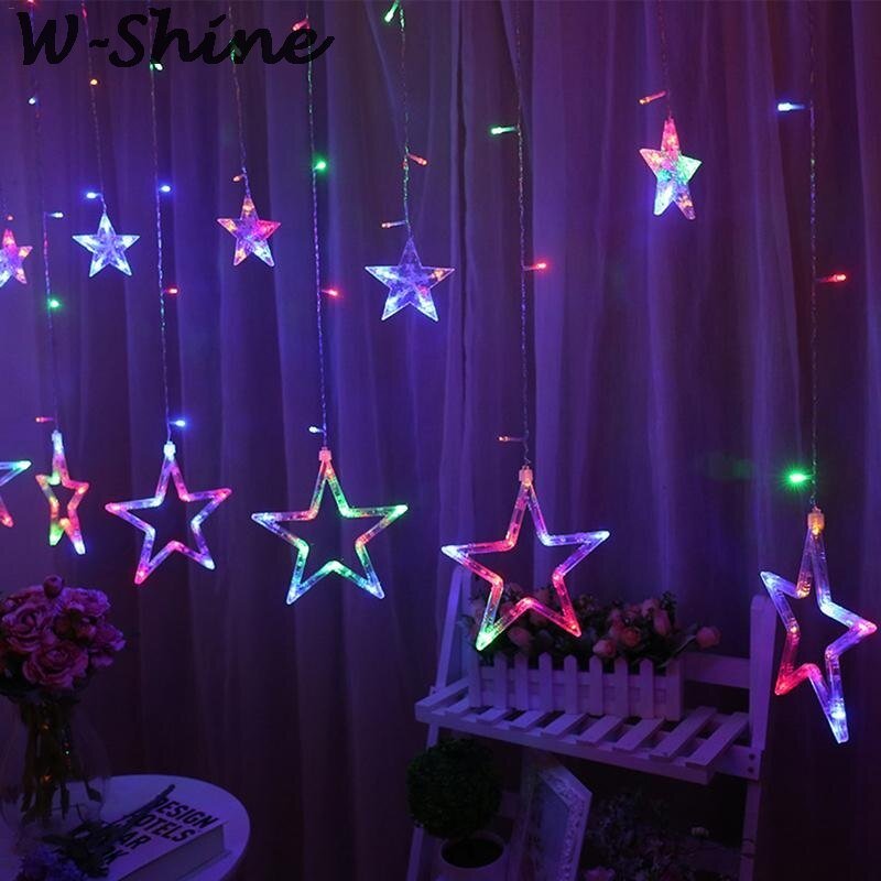 LED String Lights Pentagram Star Curtain Lights Fairy Wedding Birthday Christmas Lighting Indoor Decoration Light 220V IP44 - Image 4