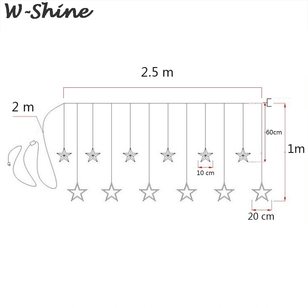 LED String Lights Pentagram Star Curtain Lights Fairy Wedding Birthday Christmas Lighting Indoor Decoration Light 220V IP44 - Image 6