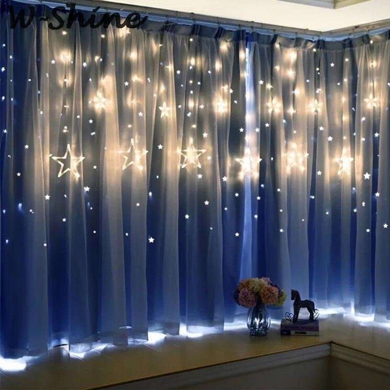 LED String Lights Pentagram Star Curtain Lights Fairy Wedding Birthday Christmas Lighting Indoor Decoration Light 220V IP44