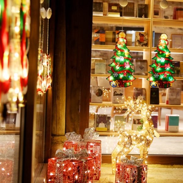 LED window hanging lights Christmas atmosphere scene decoration Santa Claus snowman Elk holiday decoration lights - Image 4